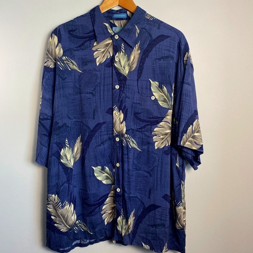 Kaylua Bay Resortwear Men's Hawaiian Tropical SS Button Up‎ Rayon Shirt Size XL